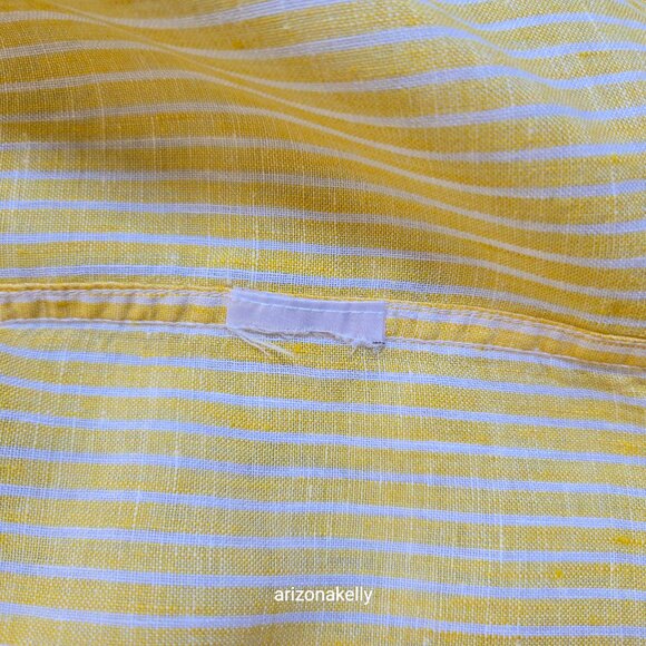 GAP Linen Yellow Pinstripe Button Down XS - Picture 4 of 9